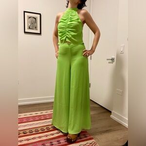 Staud key lime set. Top 6, pants 8